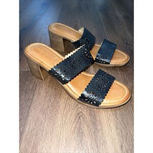 Easy Street Wedge Sandal Women's 11M Tuscany Black‎ Floral Summer